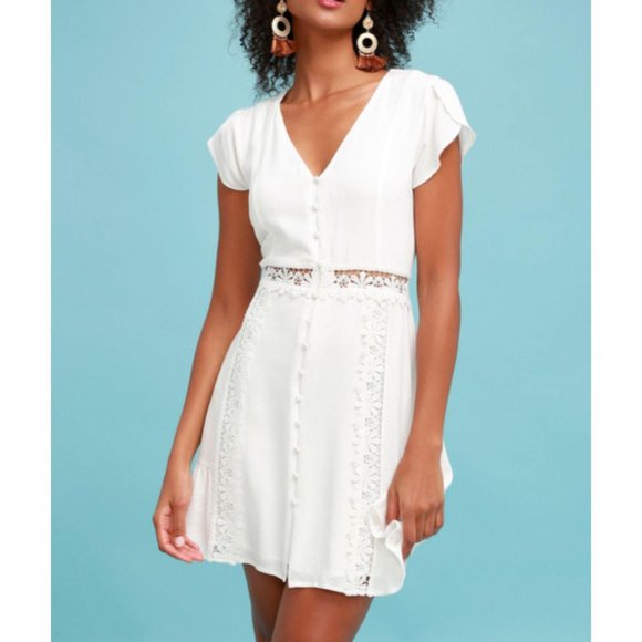 lulus white crochet dress